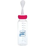 Mee Mee Baby 2 In 1 Feeding Bottle With Spoon - Pink 250 ml