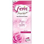Fem Fairness Naturals Hair Removal Cream Fair & Soft - Rose, Sensitive Skin 40 g (Get 50% Extra)