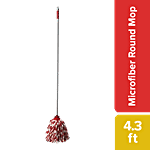 Liao Microfibre Floor Mop With Steel Stick - A130026, Round, For Cleaning, 27X18X156 cm, Multicolour 1 pc