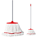 Liao Microfibre Floor Mop With Steel Stick/T Mop - A130029, For Cleaning, 30X23X162 cm, Red 1 pc