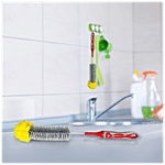 Liao Bottle Cleaning Brush - Sponge Head, Plastic, Soft Grip Handle, Red, D130004 1 pc