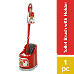 Liao Toilet Cleaning Brush & Caddy Set - Plastic, Round Double-Sided Brush, Red, D130008 1 pc