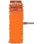 Liao Dry Mop - Micro Fiber Expandable Flat With Stick, Orange 1 pc