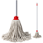 Liao Floor Cotton Deck Mop/Wet Mop, With Metal Stick, Red 1 pc