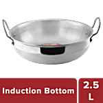 Le Kaviraj Aluminium Kadai - Induction Base, Scratch Resistant, 24 cm, 2.4 mm, With Handle 2.5 l