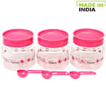 Saaj Maxx Printed Pet Container - Pink 150 ml (Pack of 3)