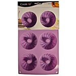 Cook4U Cup Cake/Muffin Mould - Silicon, 6 Compartment, Pink 1 pc