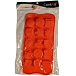 Cook4U Silicon Chocolate/Ice Mould - Multi Shapes, Red 1 pc