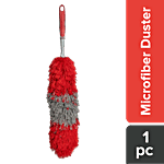 Liao Microfibre Cleaning Duster - Used For Multi-Purpose Cleaning, Red & Grey, Super Dust Absorbent, Soft, E130015 1 pc