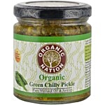 Organic Nation Organic Green Chilly Pickle - Pure Mustard Oil & Spices 200 g