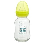 Mee Mee Feeding Bottle - Premium Glass, Green 120 ml