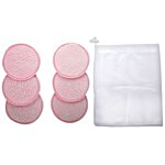 Mee Mee Washable Cotton Maternity Breast Pads - Pink, 6 pcs