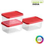 All Time Plastic Polka Masala Container Transparent - Assorted Colour 250 ml (Set of 3)