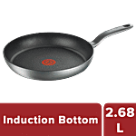 Tefal Induction Base 28 cm Non-Stick Fry Pan - Greyish Black, Hard Titanium Plus 2.68 L 