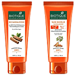 BIOTIQUE Sunscreen Ultra Protective Lotion - Sun Shield, Sandalwood, 50+ SPF UVB, For Normal To Oil Skin 50 ml