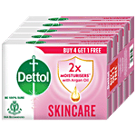 Dettol Skincare Pure Glycerine Soap, Protection from Skin Infection Causing Germs 125 g Buy 4 Get 1 Free