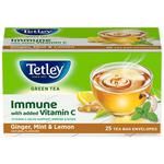 Tetley Green Tea - Immune With Added Vitamin C, Ginger, Mint & Lemon 50 g (25 Bags x 2 g each)