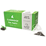 Cambridge Tea Party Long Leaf Green Tea - 20 Silken Pyramid Tea Bags 40 g (20 Bags x 2 g each)