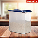 Signoraware Modular Multi-Purpose Plastic Containers with Lid | Kitchen Food Grade BPA Free Leak Proof | Rice Spices Atta Grains Organizers with Side Holders 9 L (Pack 1 | Mod Blue)