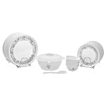 Signoraware Circle Scapes Dinner Set, Round, White 21 pcs