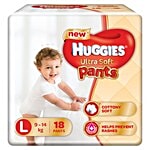 Huggies Ultra Soft Diaper Pants - L, 9-14 kg, Cottony Soft, Helps Prevent Rashes 18 pcs 