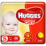 Huggies New Dry Diapers - Small, Prevent Rash, Highly Absorbent 36 pcs 