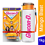 Glucon-D Instant Energy Nutrition Drink - Mango Blast 1 kg Refill Pack (Get Sipper Free)