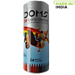 Doms Plastic Crayon 24 shades Round Tin