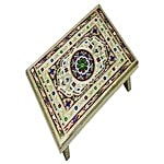 Sri Lalit Arts Chowki - Golden, Aluminium, Meenakari Pita 1 pc 