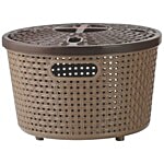Nakoda Plastic Basket With Lid - Round, Silky, 222 1 pc
