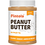 Pintola Peanut Butter - Crunchy, Classic, Original American Recipe, With 26g Protein 1 kg