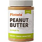 Pintola Peanut Butter - Organic, Unsweetened & Crunchy, With 30g Protein 1 kg 