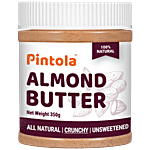 Pintola All Natura Almond Butter - Unsweetened, Crunchy 350 g