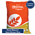 BB Royal Organic Organic Sona Masoori Semi Brown Rice/Akki - Handpounded 10 kg