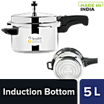 Srushti Gold Aluminium Pressure Cooker - Outer Taper Lid, Induction Base 5 L