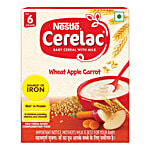 Nestle Cerelac Wheat Apple Carrot Baby Cereal With Milk For 6-24 Months 300 g 