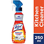 Lizol Disinfectant Kitchen Power Cleaner Liquid Spray - Orange 250 ml 