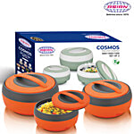 Asian Roti/Chapati Casserole - Insulated Plastic, Cosmos, Orange 3 pcs