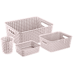 Joyo Cane Basket Set - Durable, Lightweight, Assorted Colour 4 pcs