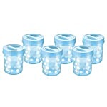 Joyo Spacio Storage Container - Assorted Colour, Plastic, Polka Dot Printed, Round 500 ml (Set of 6)