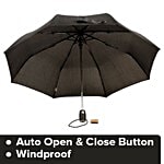 Parachase Three Fold Premium Umbrella - Auto Open & Close, Windproof, White Striped Black 1 pc