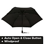 Parachase Three Fold Premium Umbrella - Three Fold, Auto Open & Close, Windproof, Plain Black Coloured 1 pc