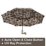 Parachase Three Fold Printed Premium Umbrella -  Auto Open & Close, Military Grey 1 pc