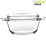Cello Casserole For Roti/Chapati With Lid - Round Glass, Angelica 1 L