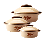 Milton Crisp Deluxe Insulated Thermoware Jr Casserole For Roti/Chapati Gift Set - Brown 3 pcs (500 ml + 1.2 L + 2 L)