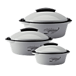 Milton Crisp Deluxe Insulated Thermoware Jr Casserole For Roti/Chapati Gift Set - Grey 3 pcs (500 ml + 1.2 L + 2 L)