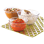 Borosil Borosilicate Basics Glass Mixing Bowl - Oven & Microwave Safe 3 pcs (500ml + 900ml + 1.3L)
