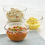 Borosil Select Serving & Mixing Borosilicate Glass Bowl For Kitchen & Dinning 3 pcs (500 ml + 900 ml + 1.3 L)