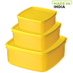 Ratan Modular Plastic Container - Yellow, Super Seal, 22433 3 pcs