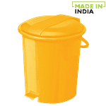 Ratan Plastic Pedal Dustbin / Garbage Bin - Medium, Yellow, Bon Bon, 12081-Y 11.7 L